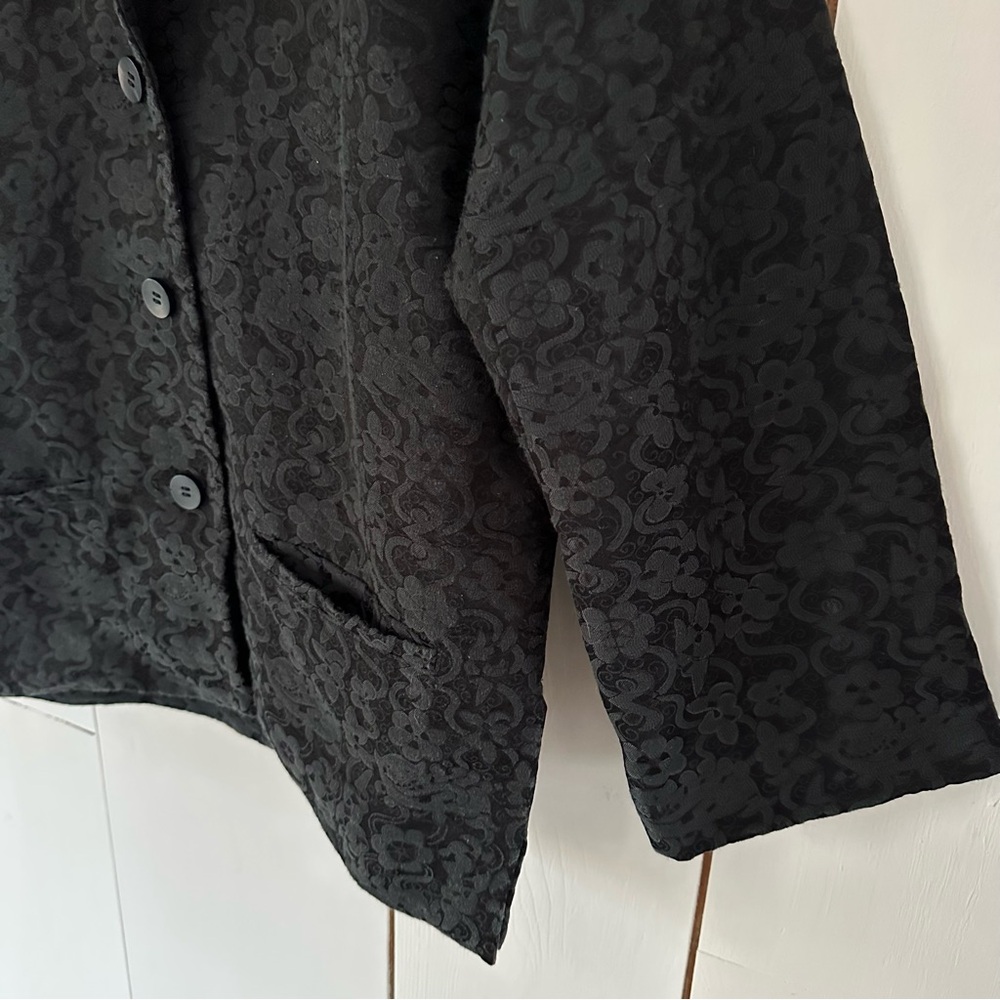 VTG 90’s Issey Miyake Black Jacket Size 3 Flower and Demon Print - Picture 10 of 15